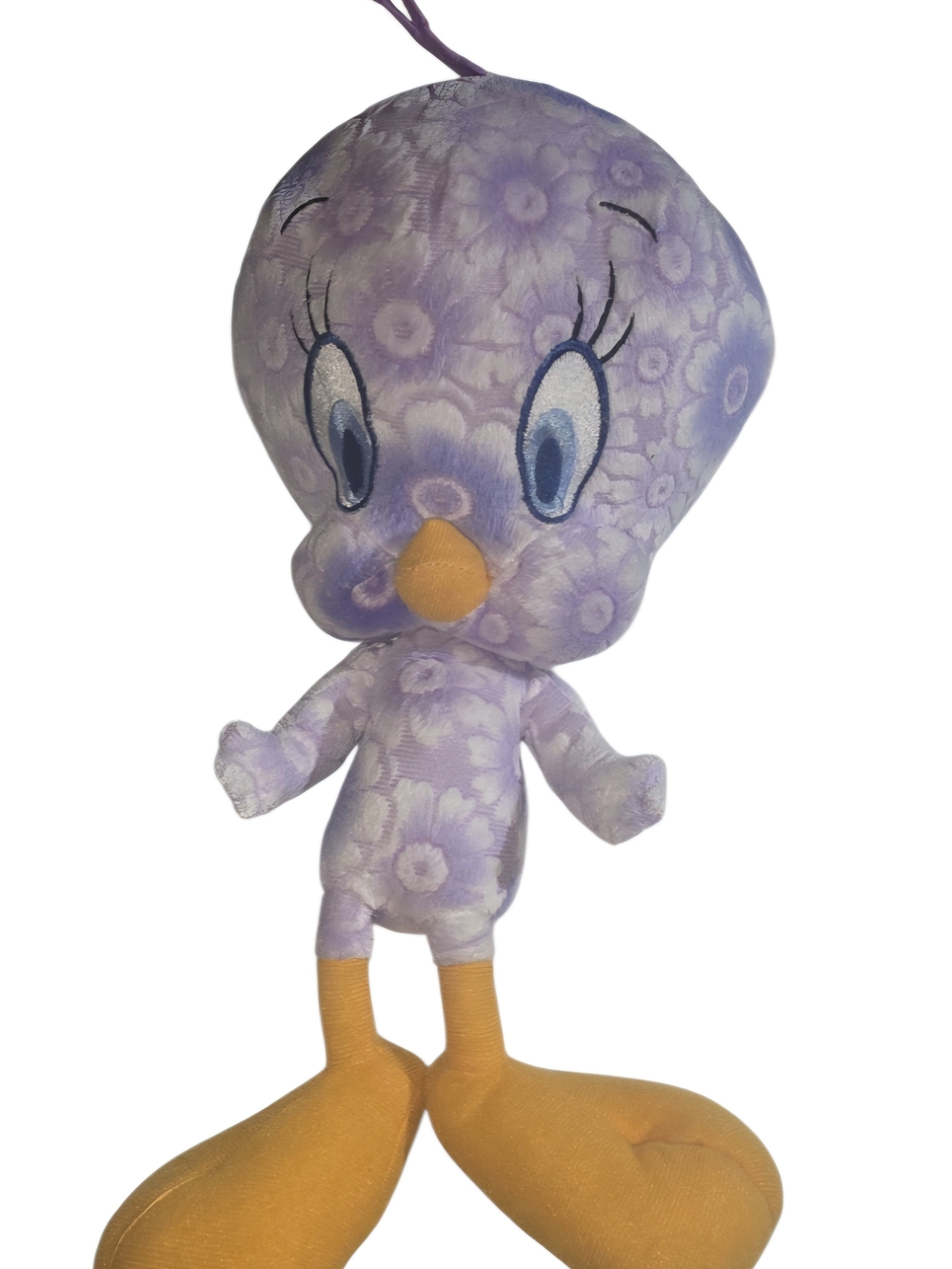 Purple Tweety Bird Plush Toy with Orange Beak and Feet